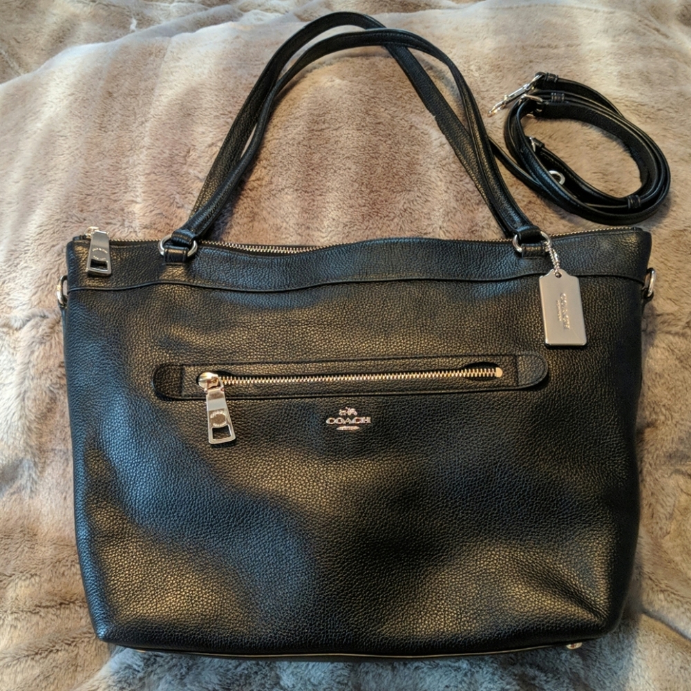 Coach large black tote handbag